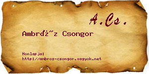 Ambróz Csongor névjegykártya