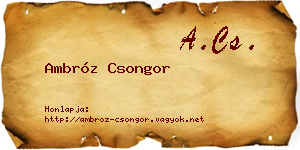 Ambróz Csongor névjegykártya