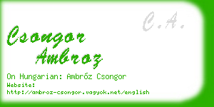 csongor ambroz business card