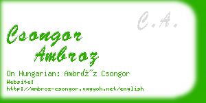 csongor ambroz business card